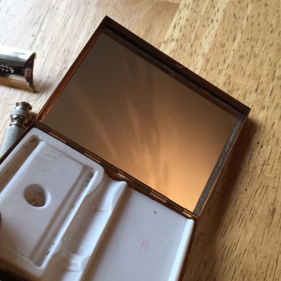 Vintage Gillette double edge razor J4 short handle travel kit mirror brass case - Picture 14 of 16